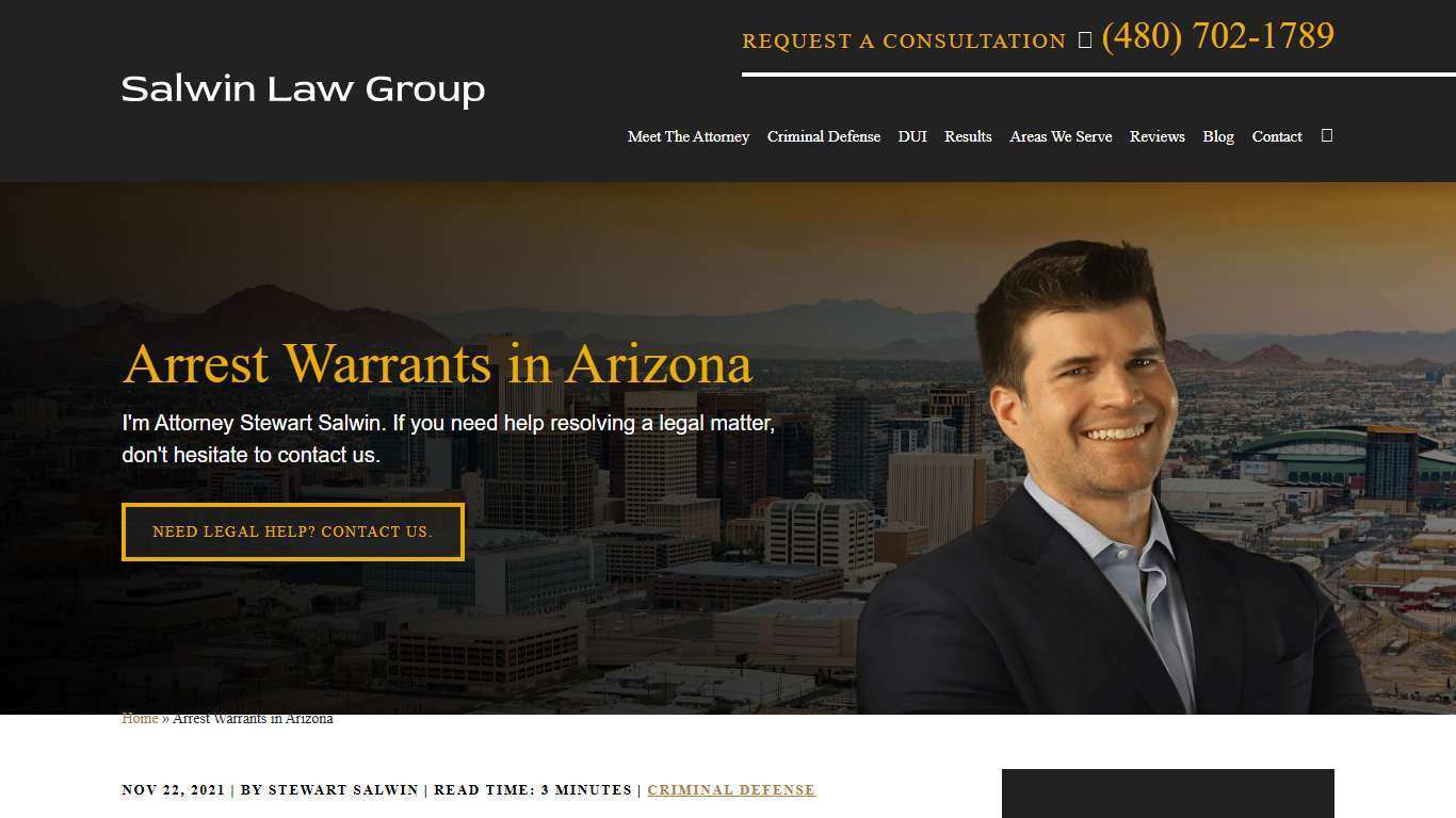 Arrest Warrants in Arizona - Salwin Law Group