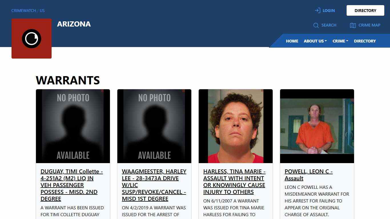 Arizona Warrants | CRIMEWATCH